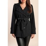 Fenzy Eleganten Krajši Trenčkot Z Gumbi, Črna | Shoptok.si