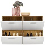Mömax omara za čevlje auris, bela, hrast | Shoptok.si