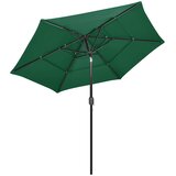  Vrtni suncobran s 3 razine i aluminijskim stupom 2,5 m zeleni | Eponuda.com