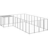  Pasji boks srebrn 10,89 m² jeklo, (20799196) | Shoptok.si