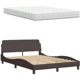  Postelja z vzmetnico temno rjav 120x200 cm blago, (21829355) | Shoptok.si