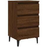 Maison Chic Nočna omarica - Nočna miza s kovinskimi nogami rjavi hrast 40x35x69 cm, (21690120) | Shoptok.si
