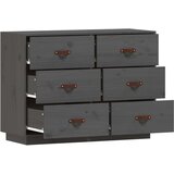  Komoda siva 100 x 40 x 75 cm od masivne borovine | shoptok.hr