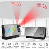 Venisymlis Projekcijska Digitalna Budilka S 180° Vrtljivim Projektorjem, Prozoren Led Zaslon, Ogledalo, Digitalna Budilka Za Spalnico (Črna), (22060530) | Shoptok.si