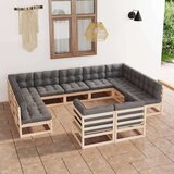  Sedežna garnitura 11-delna z blazinami trdna borovina | Shoptok.si