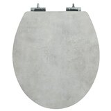 Poseidon WC deska (MDF, Siva/Bela, S samodejnim spuščanjem) | Shoptok.si