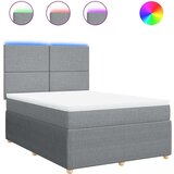  Krevet box spring s madracem svjetlosiva 160x200 cm tkanina Slike