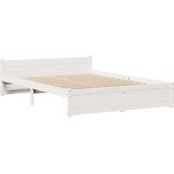 vidaXL Knjižna postelja brez vzmetnice bela 140x200 cm trdna borovina | Shoptok.si