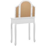  Toaletni stolić sa stolcem bijeli 65x36x128 cm paulovnija i MDF | shoptok.hr