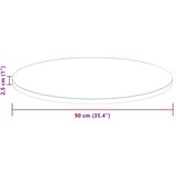 vidaXL Nepremična površina Temno rjava Ø 90 x 2.5 cm Trda hrastovina | Shoptok.si