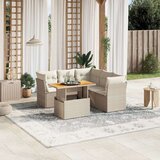  5-dijelni vrtni set sofa s jastucima bež od poliratana | shoptok.hr