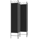 Sobna pregrada s 4 panela crna 160 x 200 cm od tkanine | shoptok.hr