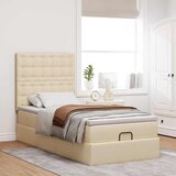  Otomanski okvir kreveta s madraca krem 80x200cm od tkanine | shoptok.hr