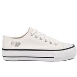 Shelvt White sneakers with the inscription Love Cene