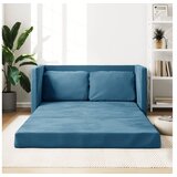 vidaXL Kauč na razvlačenje 2-u-1 plavi 122x204x55 cm baršunasti | shoptok.hr