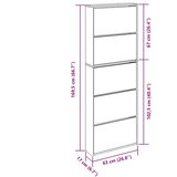 Ormarić za cipele s 5 razina i ogledalom 63x17x169,5 cm hrast | Eponuda.ba
