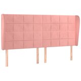  Uzglavlje s ušima ružičasto 163x23x118/128 cm baršunasto | shoptok.hr
