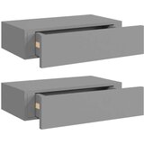  Zidne police s ladicama 2 kom sive 40 x 23 5 x 10 cm MDF | shoptok.hr