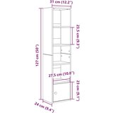 vidaXL Regal za knjige bijeli 31x24x127 cm od konstruiranog drva | shoptok.hr