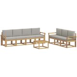  Set vanjskih sofa 8 kom. Bijela i svjetlosiva Poliester | shoptok.hr