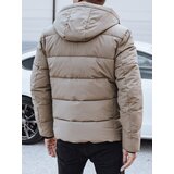 DStreet Kurtka męska zimowa pikowana z kapturem beżowa | Shoptok.si