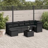  8-dijelni set vrtnih sofa od poliratana s jastucima crni | shoptok.hr