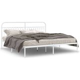 vidaXL Kovinski posteljni okvir z vzglavjem bel 200x200 cm, (21251368) | Shoptok.si