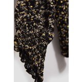 Marisse Patterned Shirt With A Tie At The Neckline, Black | Shoptok.si