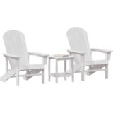 vidaXL 3-delni set vrtnarskega pohištva bel HDPE | Shoptok.si