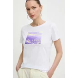 Armani_Exchange Bombažna kratka majica ženska, bela barva, 3DYT55 YJ3RZ