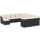 vidaXL 12-dijelni set vrtnih sofa od poliratana s jastucima crni | shoptok.hr