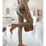 Gemre Beige Patterned Lévesque Trousers | shoptok.hr