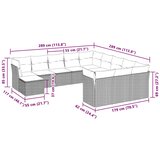  12-dijelni set vrtnih sofa poliratan s jastucima svijetlosivi | shoptok.hr