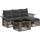  Sjedeća garnitura za vrt 5 kom. Siva i tamno siva poliratan 100 x 55 x 73 cm | shoptok.hr