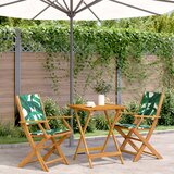 vidaXL 3-dijelni bistro set od tkanine i masivnog drva uzorkom lišća Cijene