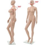  Seksi ženska lutka za izlog sa staklenim postoljem bež 180 cm | shoptok.hr