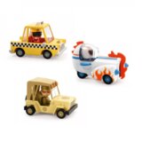 Djeco Komplet Crazy Motors - Astro Rocket + Lion Safari + Taxi Joe | Shoptok.si