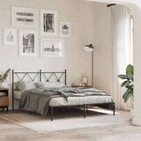 Metalni okvir za krevet s uzglavljem crni 140x190 cm | shoptok.hr