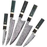 IZMAEL Set damaškovih kuhinjskih noževa ZE-37498 - Zelena / Crna | shoptok.hr