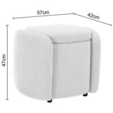 P & B TABURE, tekstil svetlo siva | Shoptok.si