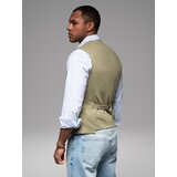 Ombre Fitted men's structured knit vest with lapels - olive | Shoptok.si