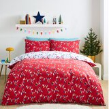 Catherine Lansfield Rdeča posteljnina za zakonsko posteljo iz mikrovlaken 200x200 cm Christmas Lights – | Shoptok.si