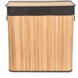 G21 koš za perilo 150 l s pregradami, bambus, rjava u