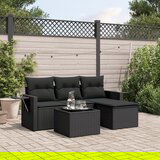 vidaXL 4-dijelni set vrtnih sofa od poliratana s jastucima crni | shoptok.hr