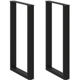 vidaXL noge kavne mizice u-oblika 2 kosa črna 60x(100-101)cm jeklo | Shoptok.si