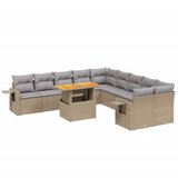  11-dijelni set vrtnih sofa od poliratana s jastucima bež | shoptok.hr