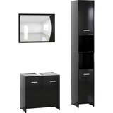 Furnova Kopalniško pohištvo 3 kosi črne barve iverna plošča, (21945259) | Shoptok.si