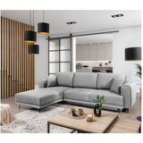 ELTAP Svetlo siva žametna raztegljiva/s prostorom za shranjevanje kotna sedežna garnitura (levi kot/z ležalnikom) Dalia – | Shoptok.si