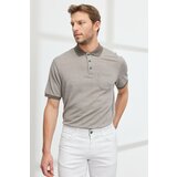 ALTINYILDIZ CLASSICS Men's Mink Comfort Fit Comfortable Cut Polo Neck Jacquard T-Shirt. Cene