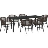  Vrtni set za objed 7 kom. Smeđa Čelik s prahom premazan | shoptok.hr
